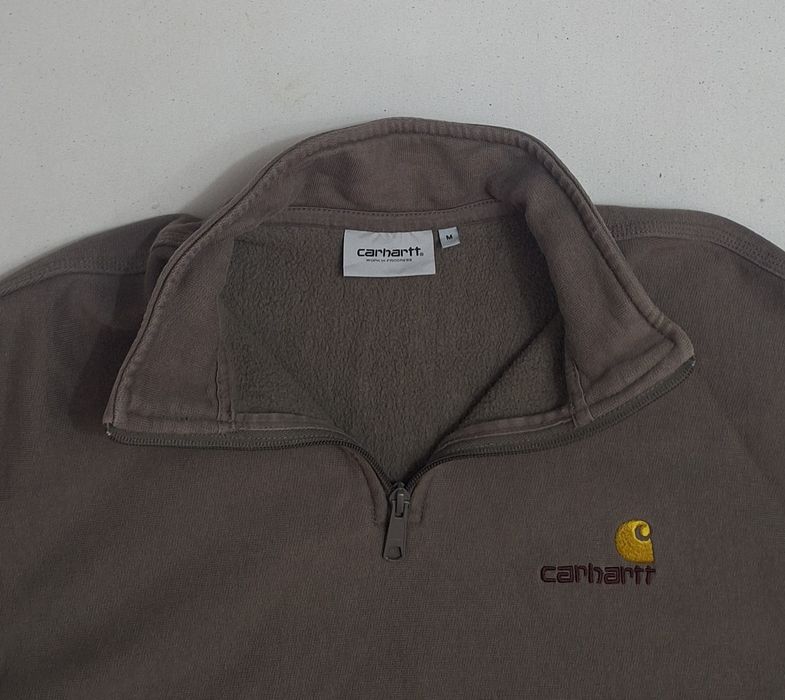 Carhartt WIP (Work in Progress Hanorac cu fermoar scurt, stil American Script, Larch, mărimea M unisex