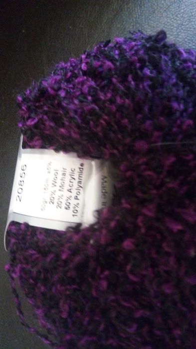 fir boucle Ice, degrade mov-negru, pentru tricotat /crosetat