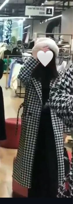 Пальто-черно белый, Тедди пальто