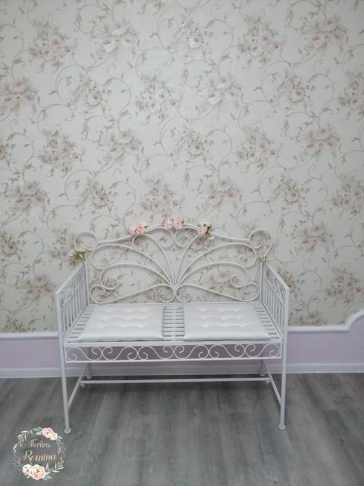 Bancă metalică decorativă pentru evenimente în aer liber/grădină