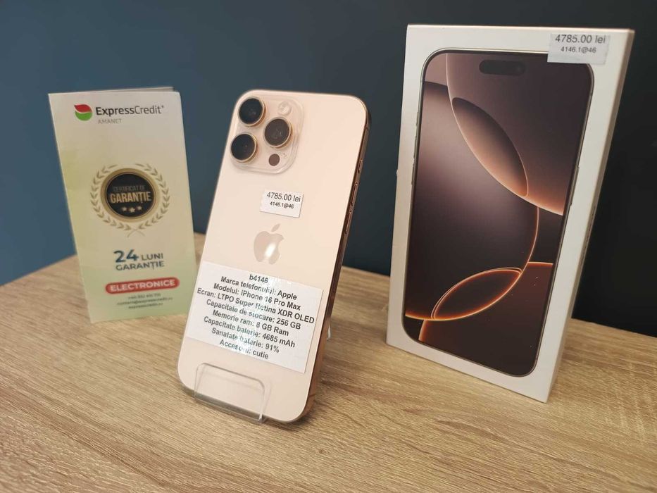 (AG51) iPhone 16 Pro Max 256Gb b4146 - Garantie 2 ani!