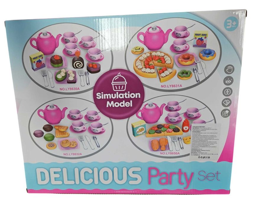 22 ЧАСТИ Комплект Детски сервиз за чай с торта Парти Рожден ден игра