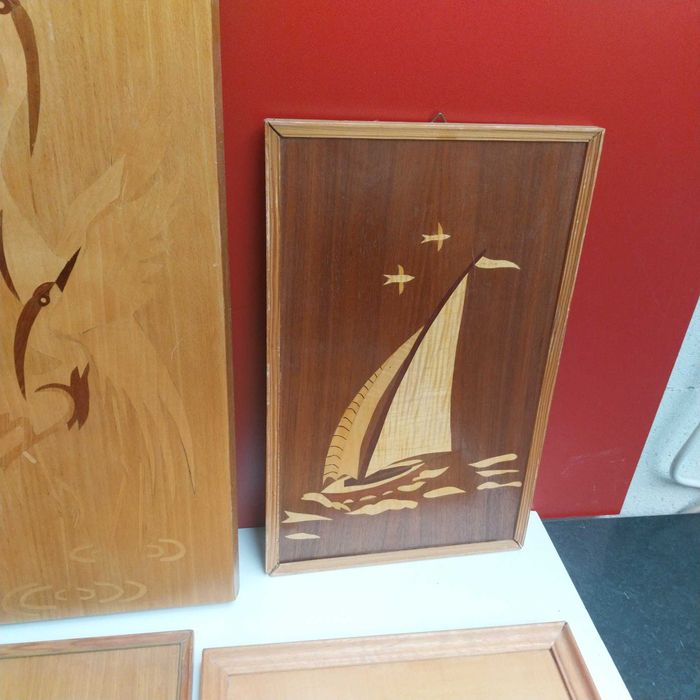 НАЙ ДОБРАТА ОФЕРТА Стари картини ,инкрустация ,дърво "Intarsien Bild"