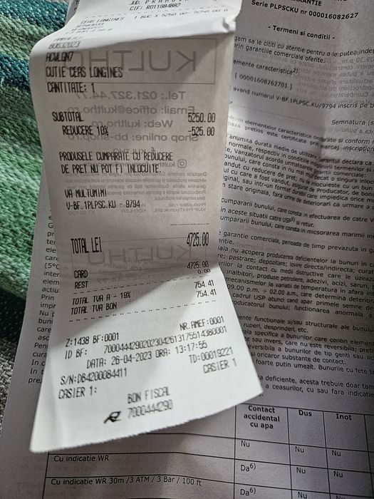 Vind ceas Longinex nou in cutie cu acte.