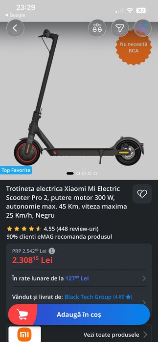 Vând trotinetă electrică xiaomi pro 2