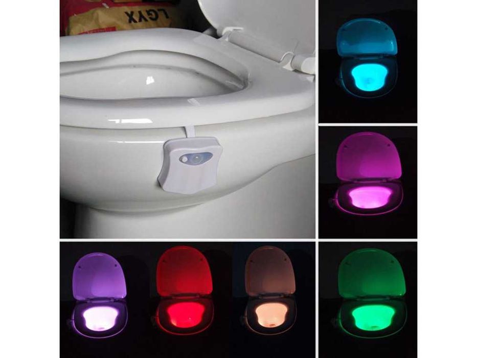 Lampa WC cu senzor de miscare si LED colorat iluminare pentru toaleta
