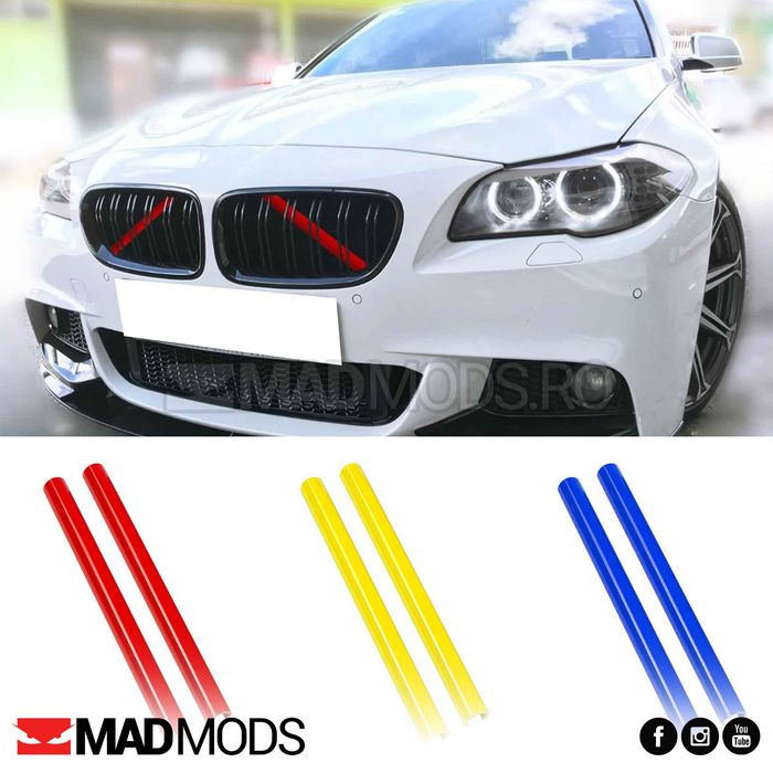 Ornamente V-BRACE Grile Bara BMW Seria 1 2 3 4 5 6 7 X1 X2 Rosu lucios