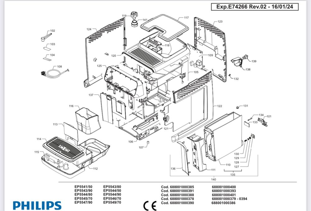 Capac bob Philips EP5500 latte go