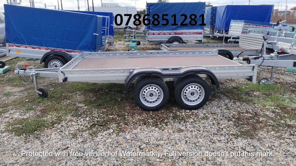 Remorca Dublu Ax  750 Kg Cu Prelata Mono Atv Auto Apicola Marfa Cargo