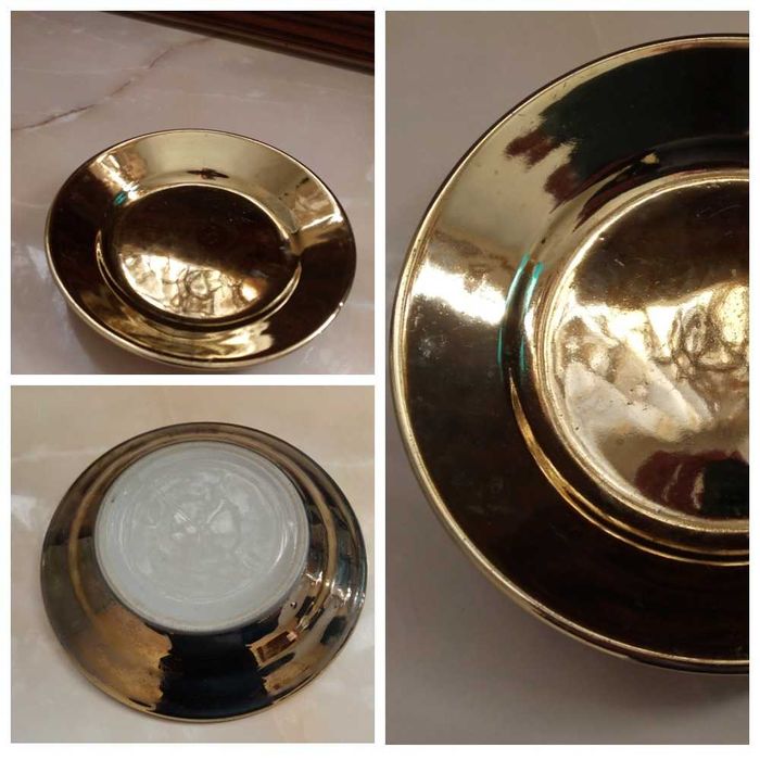 Старинная золотая тарелка и  вазы по 25 тыс 1шт