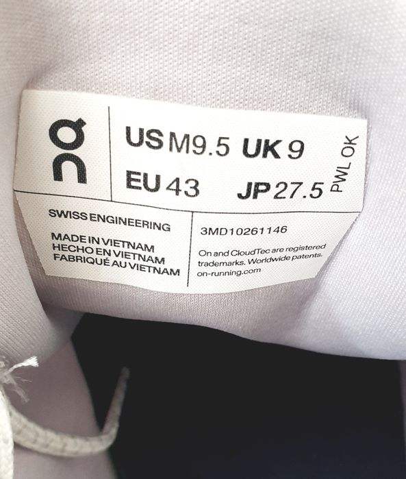 On Cloud Mens Size 43 / 27.5см UK 9 US 9.5 ОРИГИНАЛ! Мъжки Маратонки