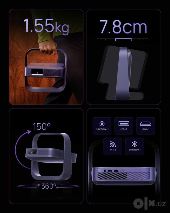 Портативный проектор XGIMI Elfin Flip Laser FullHD 1600 ISO LUMEN 2026