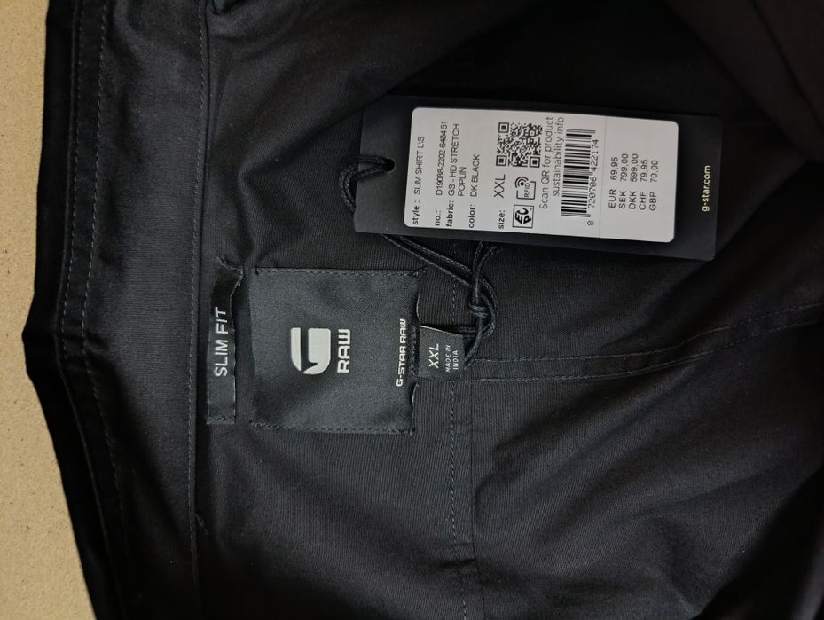 Оригинална риза G-Star Raw Slim XL , XXL нова мъжка черна