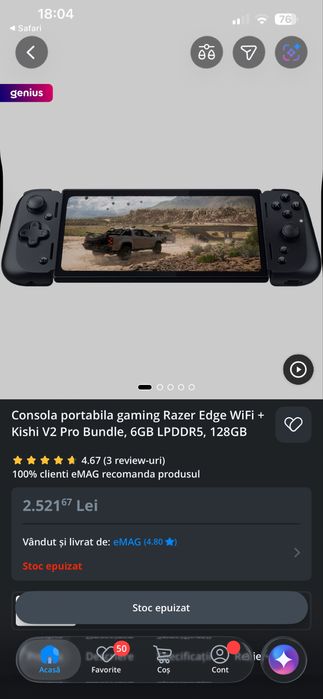 Consola portabila gaming Razer Edge Wifi + Controller Kishi V2 Pro