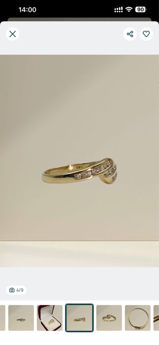 Златен пръстен с диаманти 14к