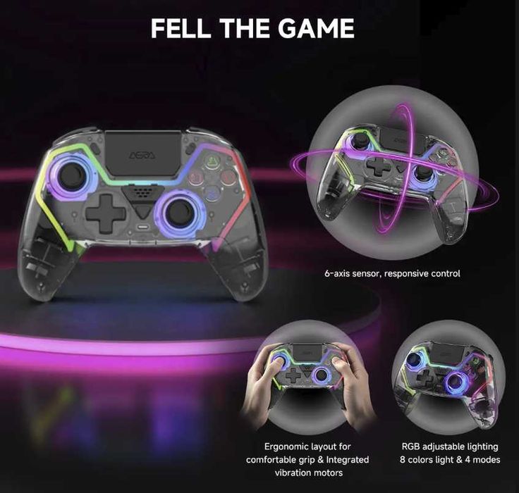 Controller PS5 Wireless Hall Effect 1000mAh Vibrații Bluetooth PC
