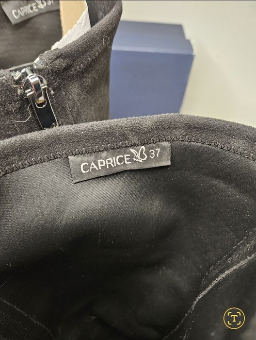 Ботуши Caprice 37 черни кожа и велур
