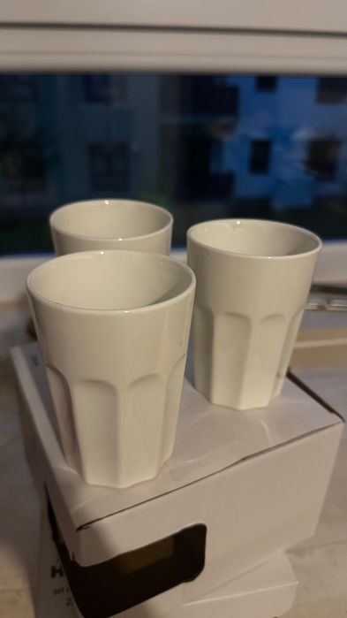 Pahare albe ceramica Ernesto