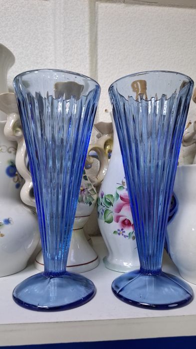 Вазы для интерьера,,кобальт,позолота,хрусталь