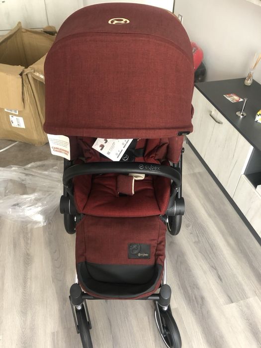 Луксозна количка Cybex Priam Lux Platinum 3в1 + База (Hot n Spicy Red)