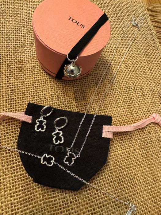 Tous нови оригинални бижута сребро 925 обеци гривна