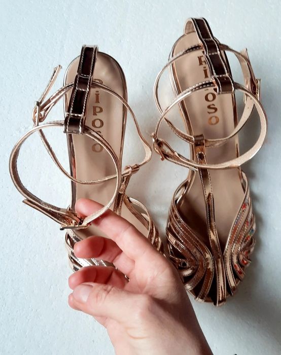 Sandale damă Riposo nr.39, interior 25cm, toc 7,3 cm  piele ecologică