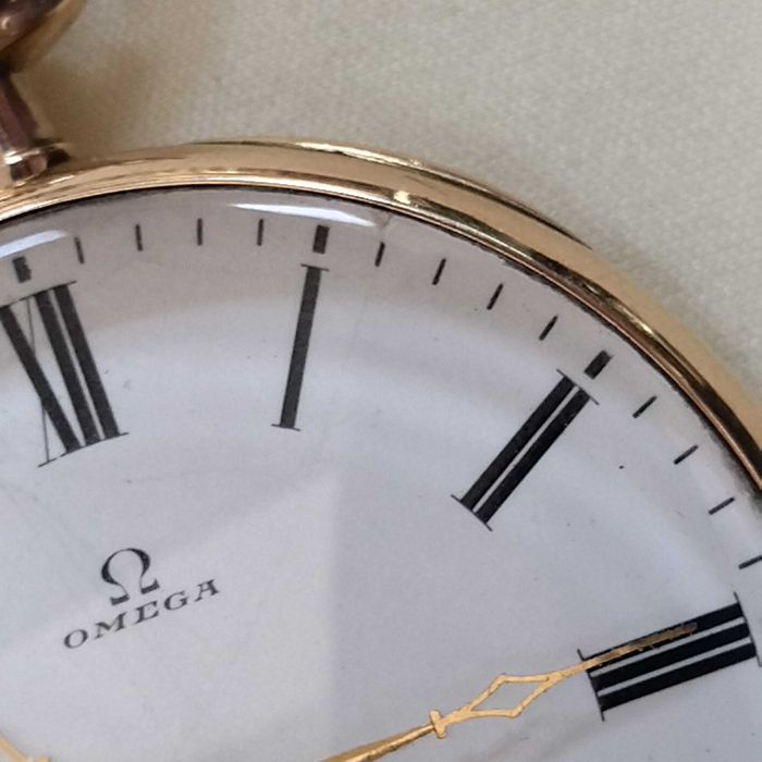 Ω OMEGA джобен, златен 14к, с кутия, идеален - колекционерски