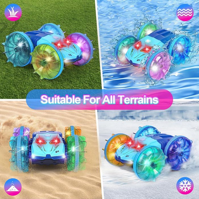 Амфибийна кола с дистанционно управление с LED светлина