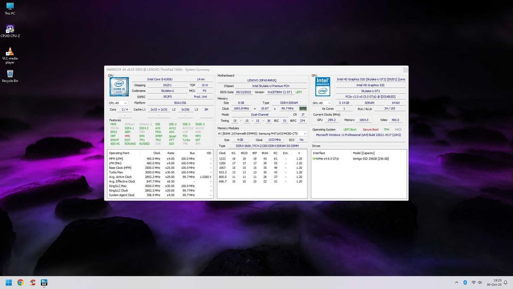 Notebook Lenovo T460S i5 Quad/8GB DDR4/SSD 240GB/WiFi/BT/W11 la 500lei