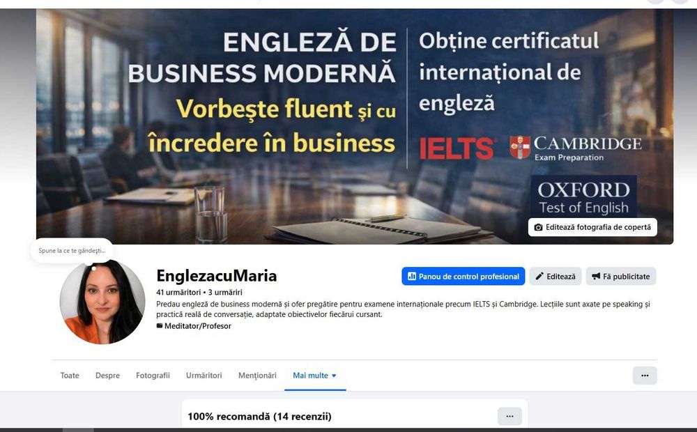 Meditatii Engleza Online – Prima sedinta GRATUITA