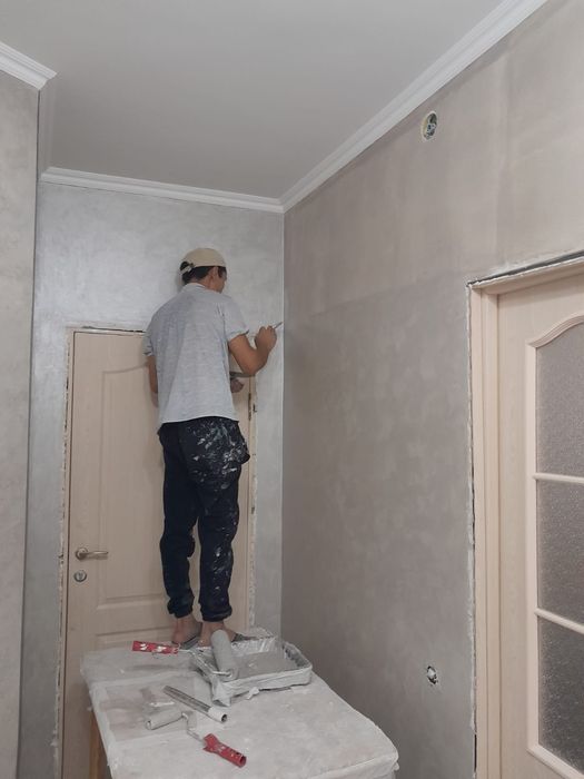 Шпаклевка стен под обои Алматы