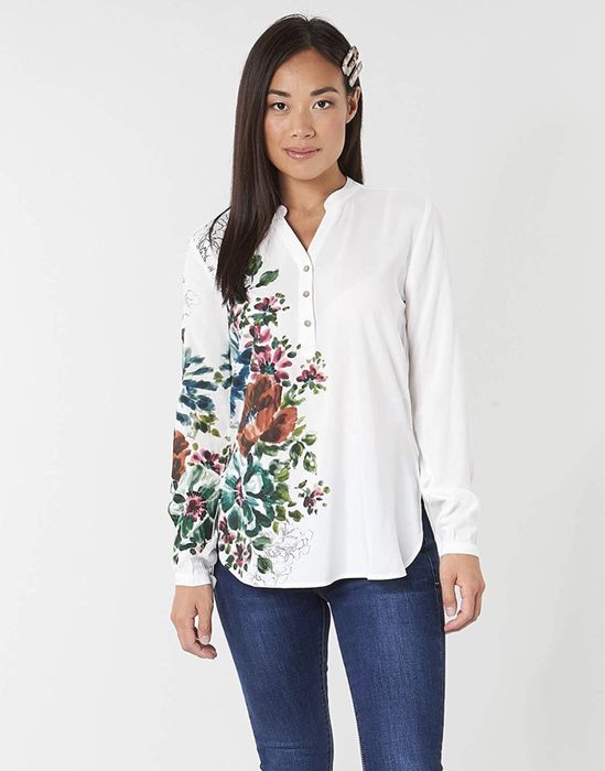 Camasa alba imprimeu floral noua Desigual XXL