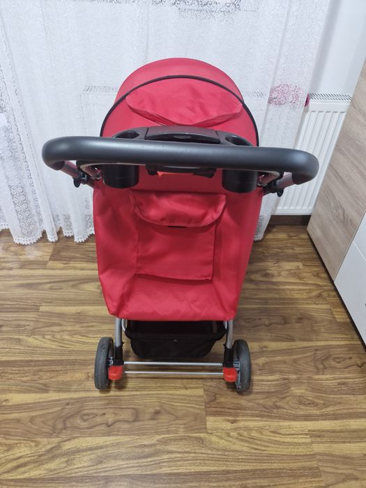 Carucior cu maner reversibil Juju, I Love My Parents, Rosu