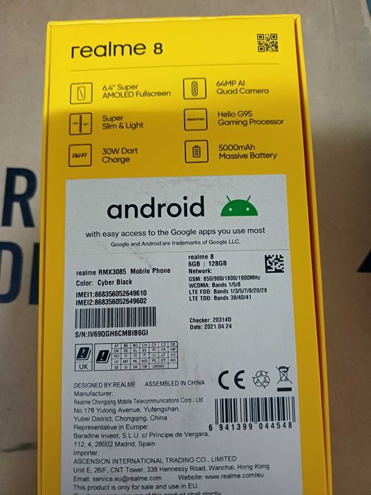 Телефон.      REALME 8