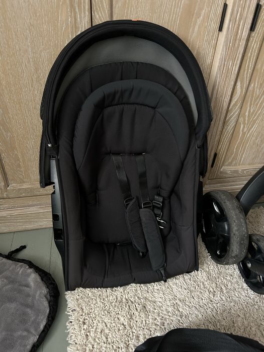 Детска количка Stokke Xplory X + кош за новородено Black