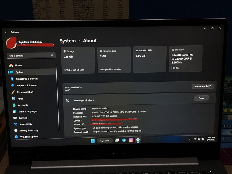 Lenovo IdeaPad 720s-14IKB | Holati a’lo | Kuchli va ixcham