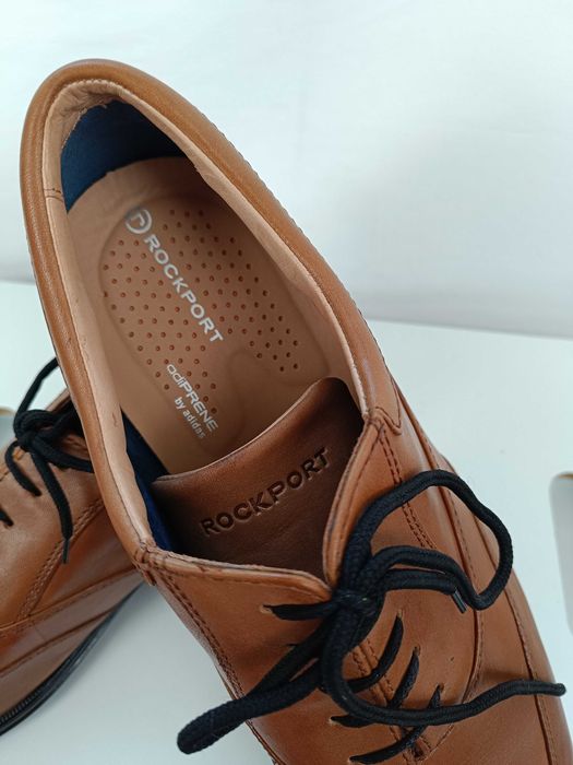 Pantofi oxford 46.5 47 premium Rockport NOI piele naturala moale