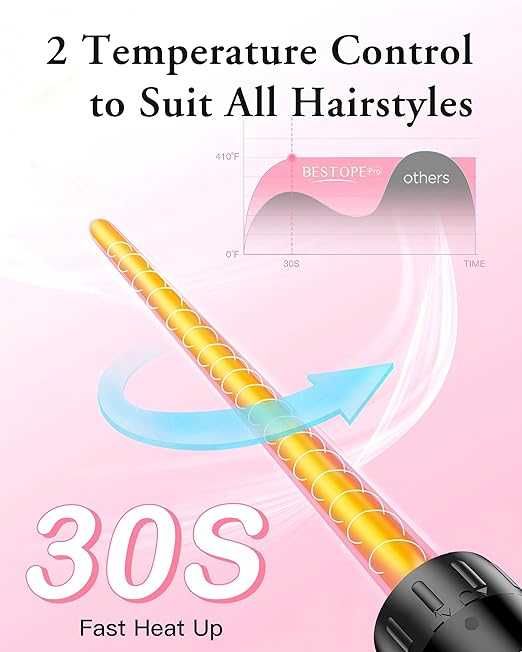 Маша за къдрене на коса BESTOPE PRO 6 в 1, с ръкавица , 6 приставки