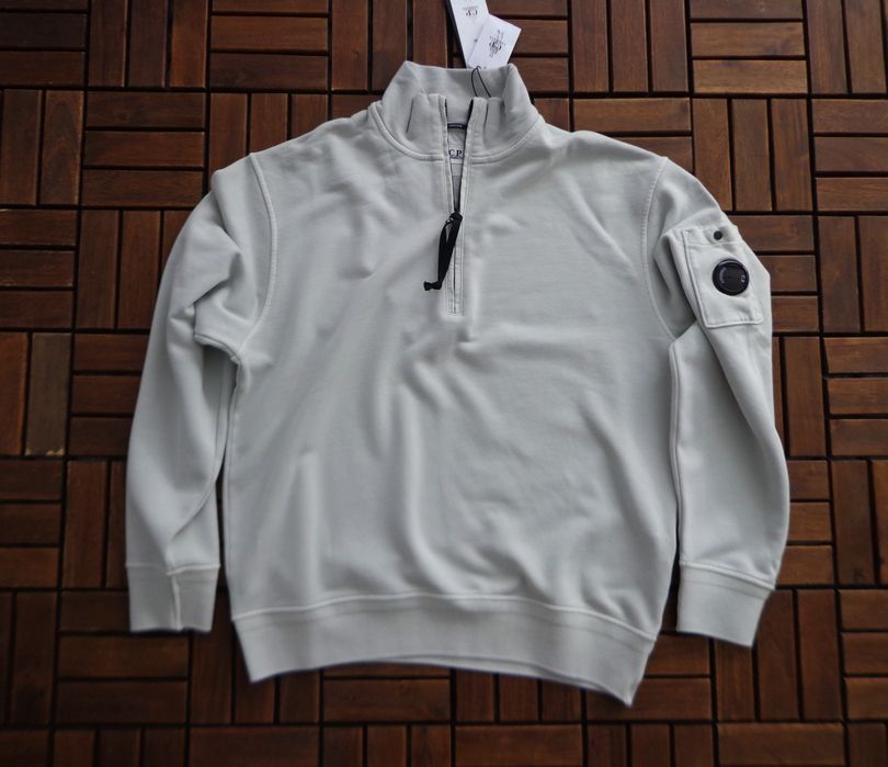 Мъжки суичър C.P. Company Cotton Diagonal Fleece Half Zip Sweater