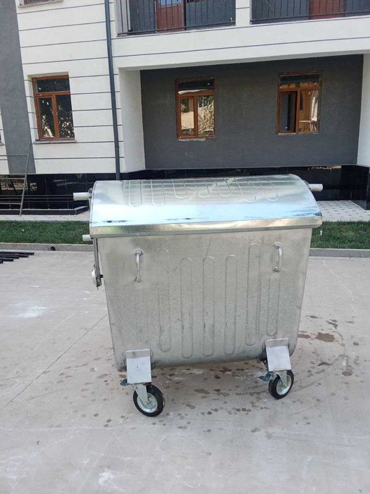 Оцинкованный евроконтейнер для мусора 1100 л (1.1 м³)