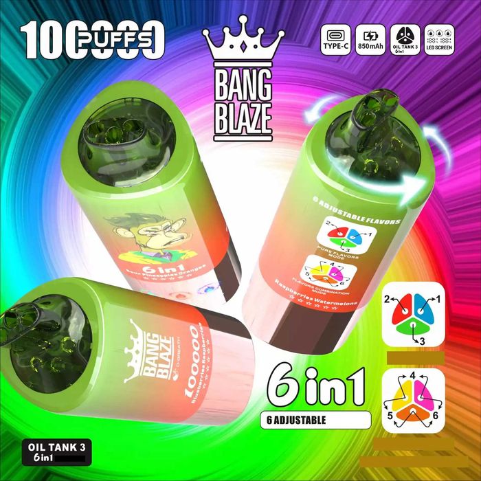 Vape Bang Blaze 100.000 puffs, 6 in 1 (model 2026)