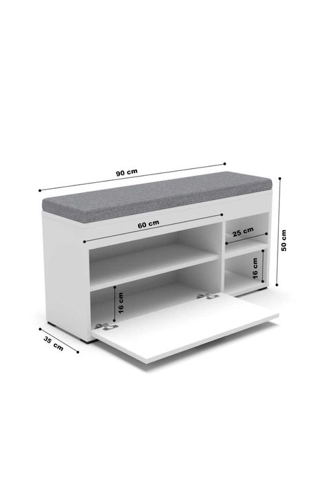 Шкаф за обувки с пейка / Шкаф пейка за обувки с възглавница