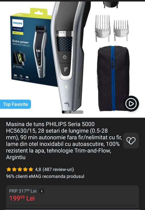 De vanzare masina de tuns Philips seria 5000 noua