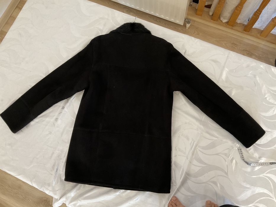 Мужское полупальто - натуральная дубленка с норковым воротником 48-50