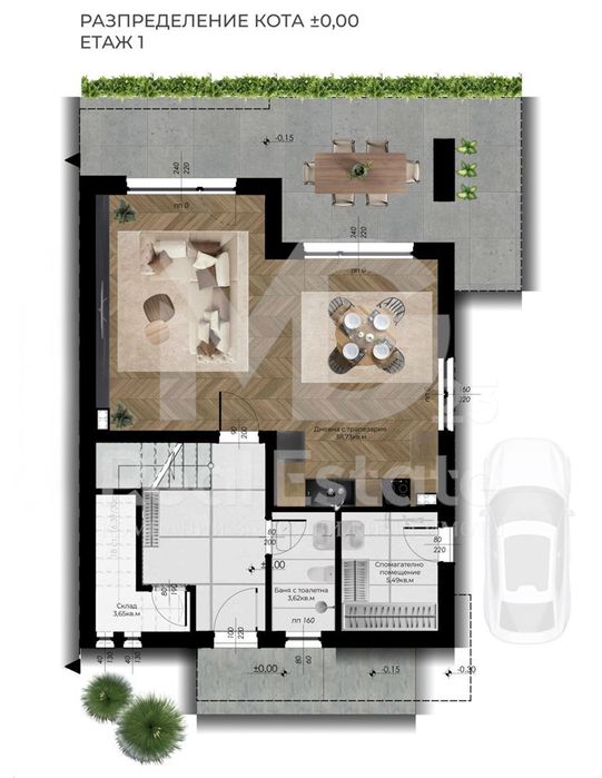 Къща с двор и паркомясто в затворен комплекс в село Войводиново!