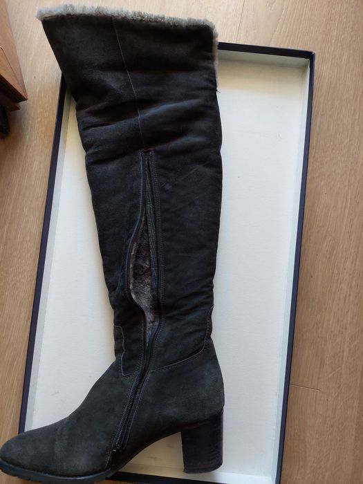 Зимни дълги велурени ботуши, размер 38,5