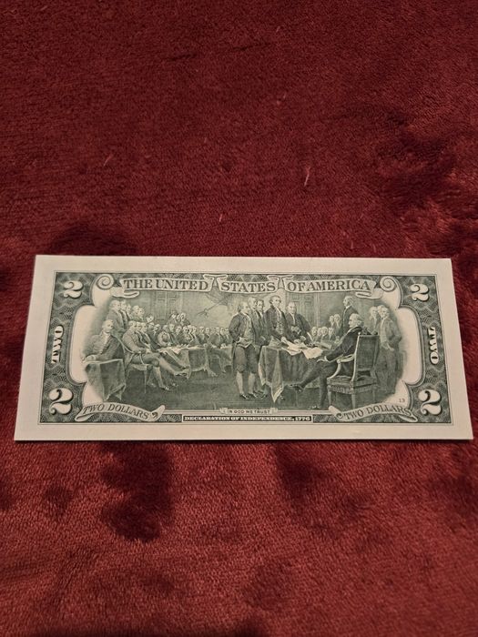 25 lei bancnota necirculata de 2 dolari