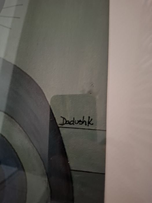 Tablou pisica in acrilic, semnat Dadushk
