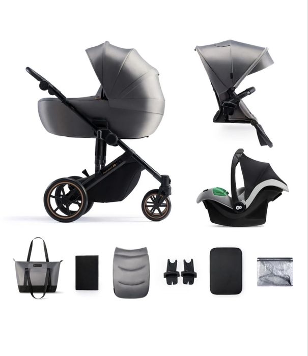 Carucior 3 in 1 Kinderkraft PRIME 2 3in1 MINK PRO, Grey