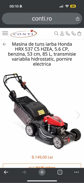 Mașină tuns gazon Honda HRX 537 HZ